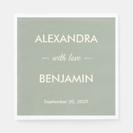 Modern Minimalist Wedding | Sage Green Timeless  Serviette
