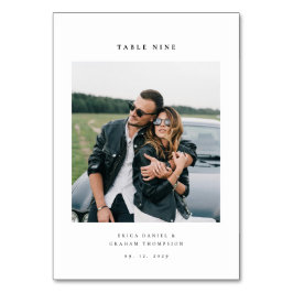 Modern Minimalist Wedding Table Number with Photo Tischnummer