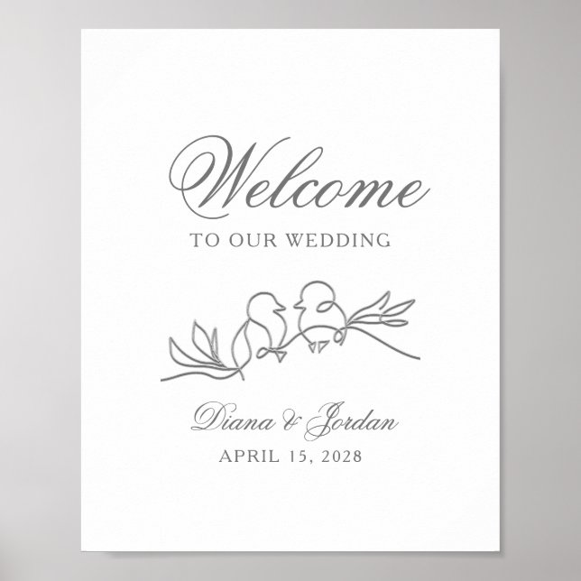 Modern Minimalist Wedding Welcome Poster (Vorne)