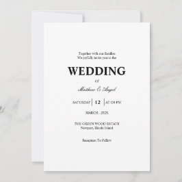Modern Minimalistic Wedding Invitation Einladung