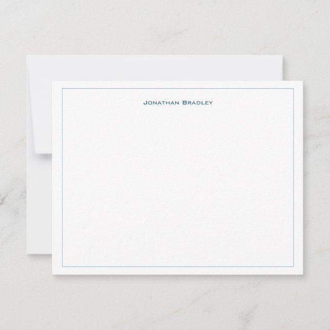 Modern Minimalistisch Blue All Caps Typografie Mitteilungskarte (Vorderseite)