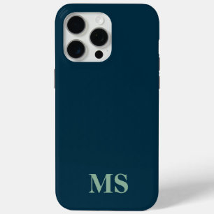 Modern Minimalistisch Blue Custom Initial Monogram Case-Mate iPhone Hülle