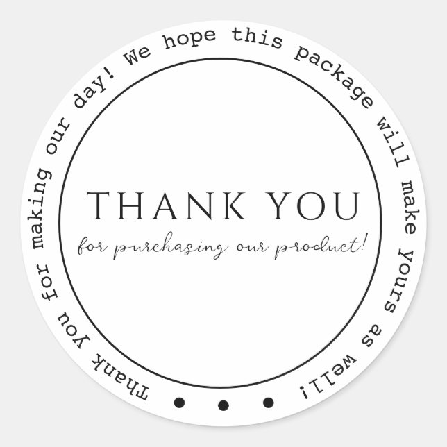 Modern, Minimalistisch, danke Runder Aufkleber (Vorderseite)