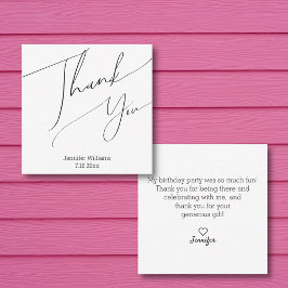 modern minimalistisch danke zum Geburtstag Mitteilungskarte