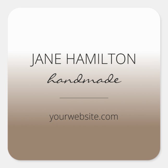 Modern Minimalistisch einfach Quadratischer Aufkleber (Vorderseite)