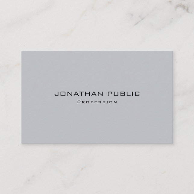 Modern Minimalistisch Elegant Grau Kreativ Schlich Visitenkarte (Vorderseite)