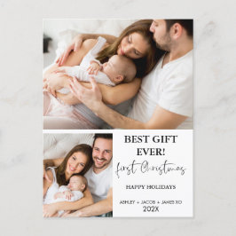 Modern Minimalistisch First Christmas Postkarte