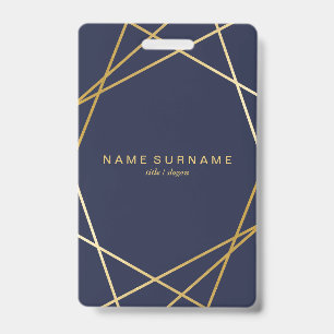 Modern Minimalistisch Gold Geometrisch Mitternacht Ausweis