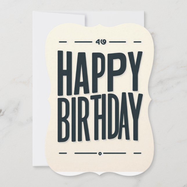 Modern Minimalistisch Happy Birthday - Bold Typogr (Vorderseite)