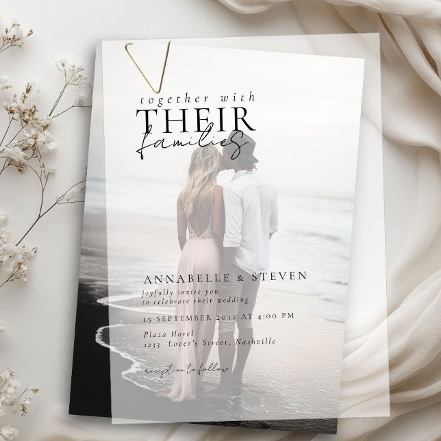 Modern, minimalistisch, Hochzeit, (Modern, Minimal, Wedding, Vellum Invitations)