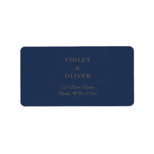 Modern Minimalistisch   Navy- und Gold-Hochzeitsad Adressaufkleber