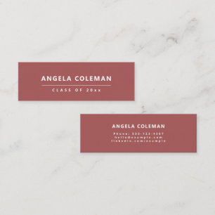 Modern Minimalistisch Red Abschluss Name Card Telefonnummerkarte
