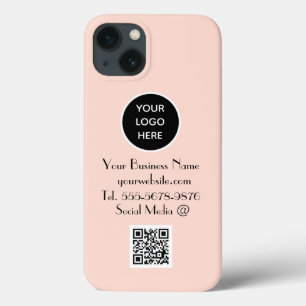 Modern Minimalistisch rosa Logo QR Code Case-Mate iPhone Hülle