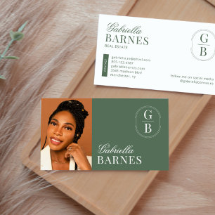 Modern Minimalistisch Sage Green Bold Visitenkarte