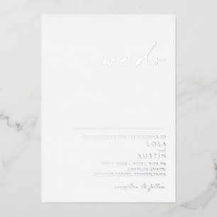 Modern Minimalistisch Silber Wir Machen Hochzeit Folieneinladung