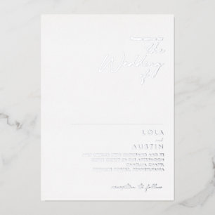 Modern Minimalistisch Silberne Hochzeit Echt Folieneinladung