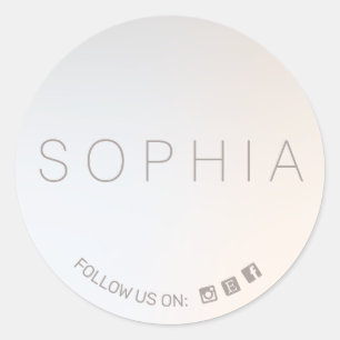 Modern Minimalistisch Social Media Icon Runder Aufkleber