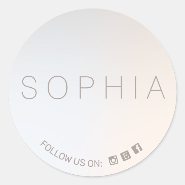 Modern Minimalistisch Social Media Icon Runder Aufkleber (Vorderseite)