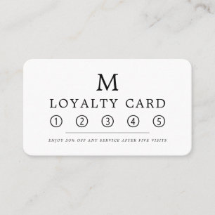 Modern Minimalistisch Square Monogram Loyalty Card Treuekarte
