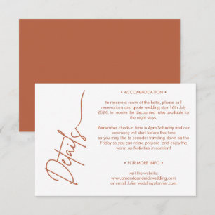 Modern Minimalistisch Terracotta Begleitkarte