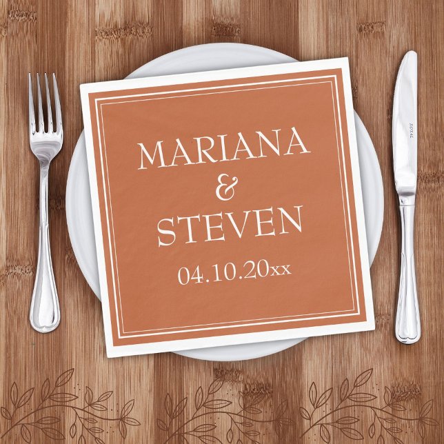 Modern Minimalistisch Terracotta Napkins Serviette (Von Creator hochgeladen)