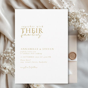 Modern, minimalistisch, weiß, Hochzeit Einladung