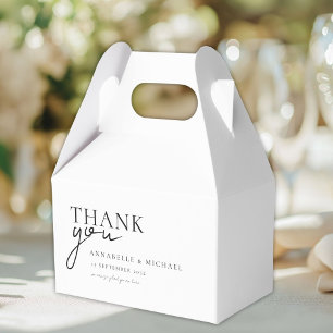 Modern, minimalistisch, weiß, Hochzeit Geschenkschachtel