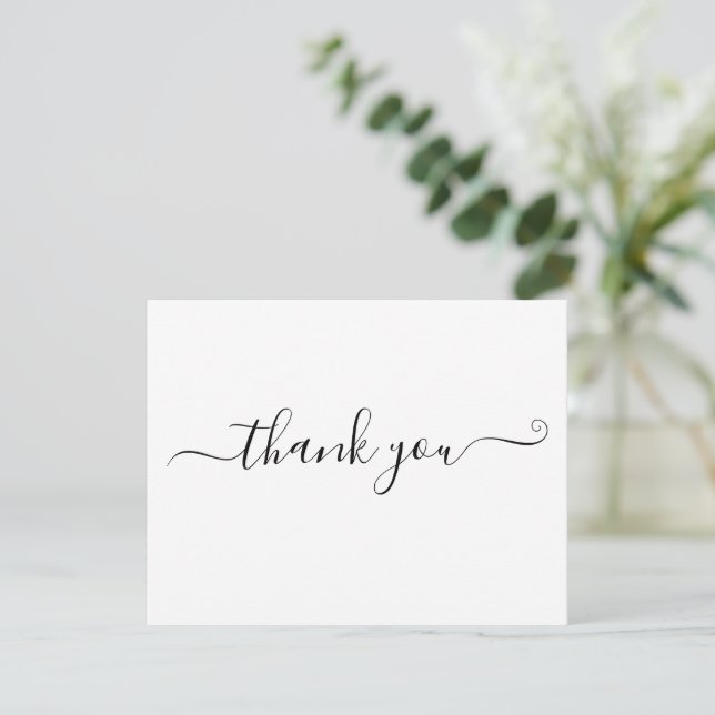 Modern Minimalistisch White Dankycard Einladung (Stehend Vorderseite)