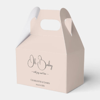 Modern-minimalistische Babyparty | Puderrosé Geschenkschachtel
