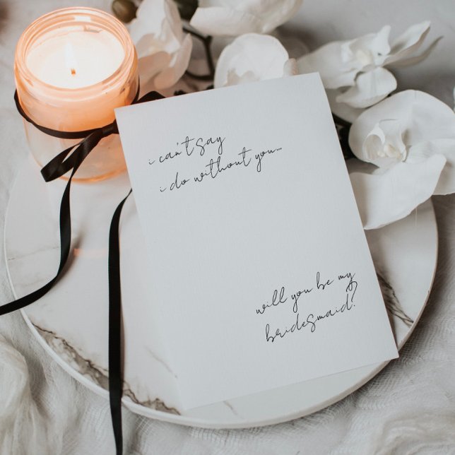 Modern Minimalistische Bridesmaid-Vorschlagskarte Einladung (Von Creator hochgeladen)