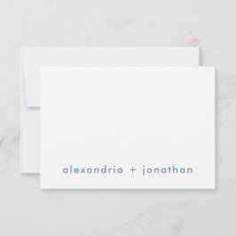 Modern Minimalistische Couple's Danke Dusty Blue Mitteilungskarte