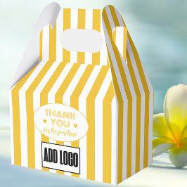 Modern Minimalistische gelbe Streifen - Firmenlogo Geschenkschachtel