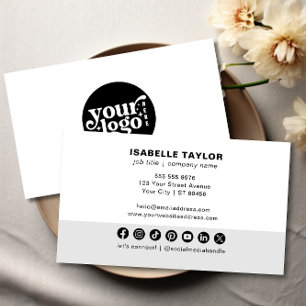 Modern Minimalistische Logo Custom Social Media Ic Visitenkarte