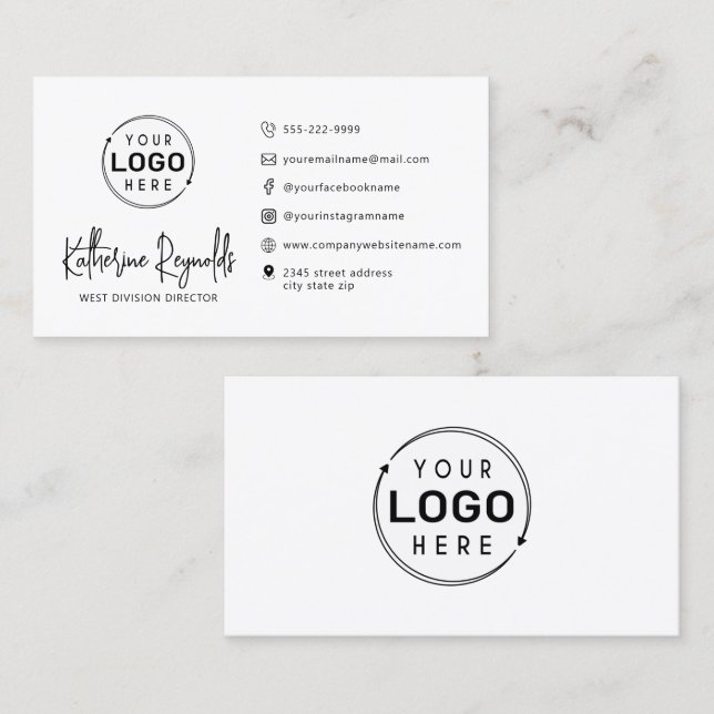 Modern Minimalistische Logo-Symbole Visitenkarte (Vorne/Hinten)