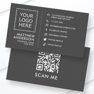 Modern Minimalistische QR-Logos für soziale Medien Visitenkarte