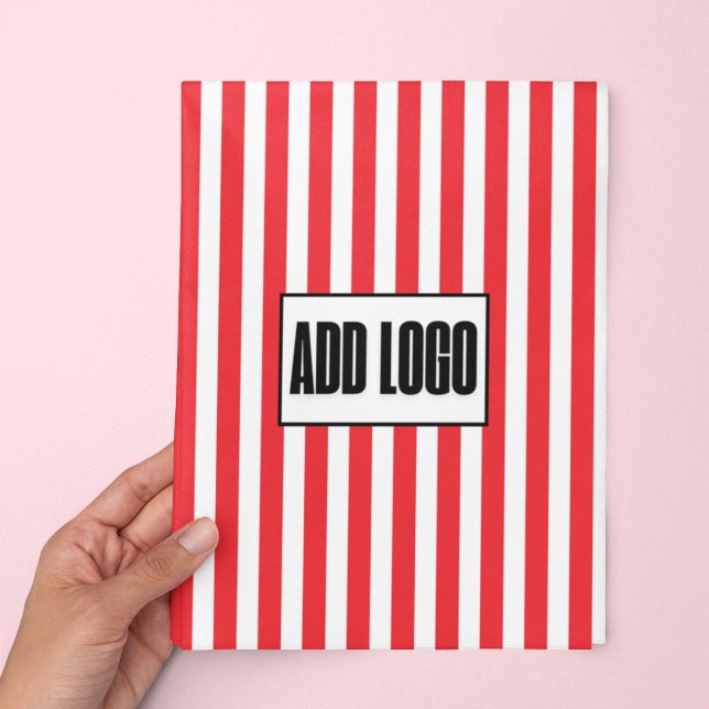 Modern Minimalistische Red White Strip Logo Geschenkpapier Set (Von Creator hochgeladen)