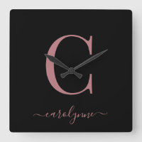 Modern Minimalistische Rose Gold Monogram Script N