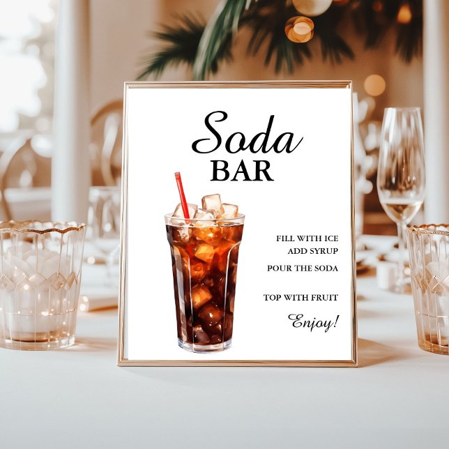 Modern Minimalistische Soda Bar Summer Birthday si Poster (Von Creator hochgeladen)