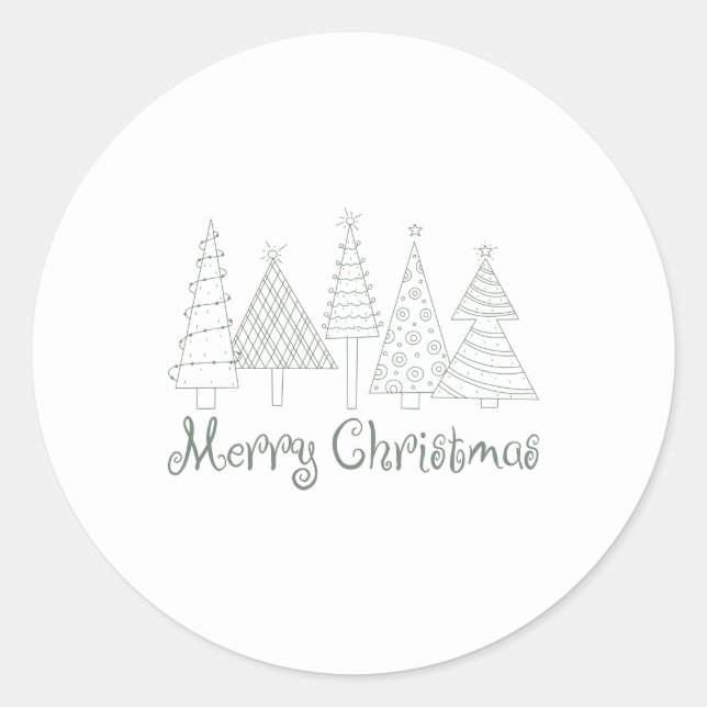 Modern Minimalistische Weihnachten gemütlich Runder Aufkleber (Vorderseite)