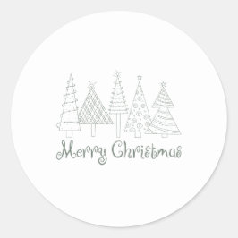 Modern Minimalistische Weihnachten gemütlich Runder Aufkleber