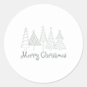 Modern Minimalistische Weihnachten gemütlich Runder Aufkleber