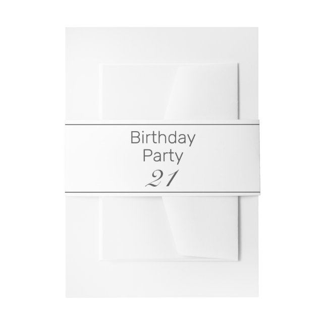 Modern Minimalistische White Black Birthday Party Einladungsbanderole (Vorderseite Beispiel)