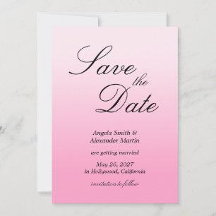 Modern minimalistischer Baumwollzucker-Pink-Gradie Save The Date