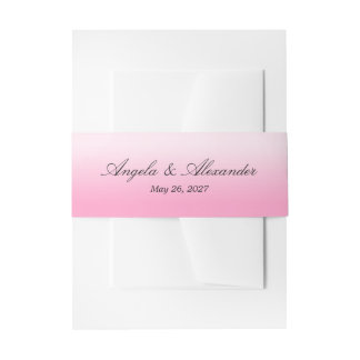 Modern minimalistischer Baumwollzucker-Pink-Verlau Einladungsbanderole