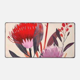 Modern minimalistischer Boho-Blumen-Botanik Schreibtischunterlage