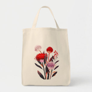 Modern minimalistischer Boho-Blumen-Botanik Tragetasche
