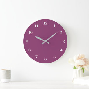 Modern-minimalistischer Chic Dunkelrosa und Weiß Große Wanduhr