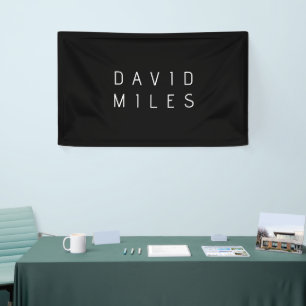 Modern minimalistischer editierbarer Name Schwar Banner