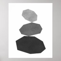 Modern minimalistischer geometrischer Kies-Kunstdr