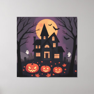 Modern-minimalistischer gruseliger Halloween Leinwanddruck